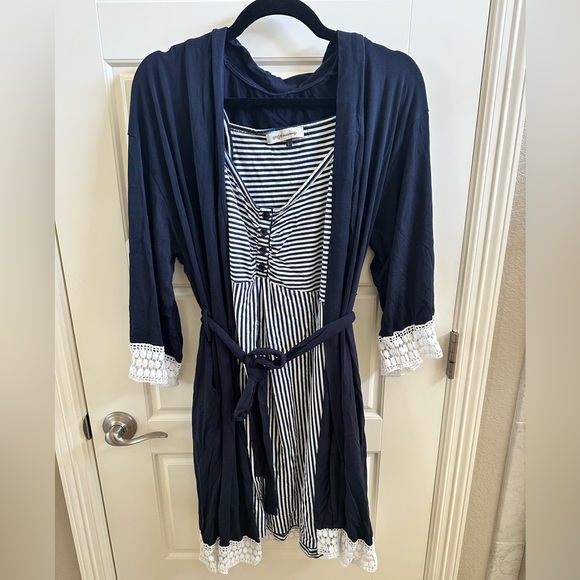 Angel Maternity Nursing Dress and Robe Set - Picture 2 of 5